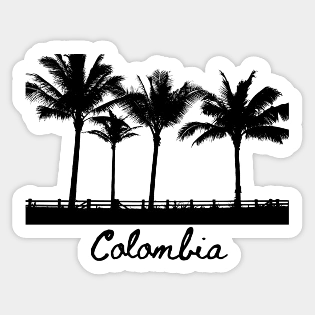 Colombia Palm Trees Silhouette Sticker by julyperson